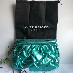 Kurt Geiger London, The Kensington Soft Quilted Clutch, Green